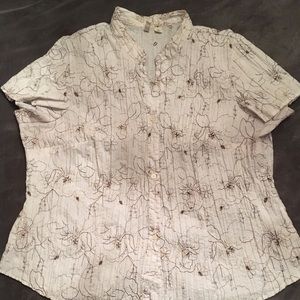 St. John’s bay 3x White button down with stitching